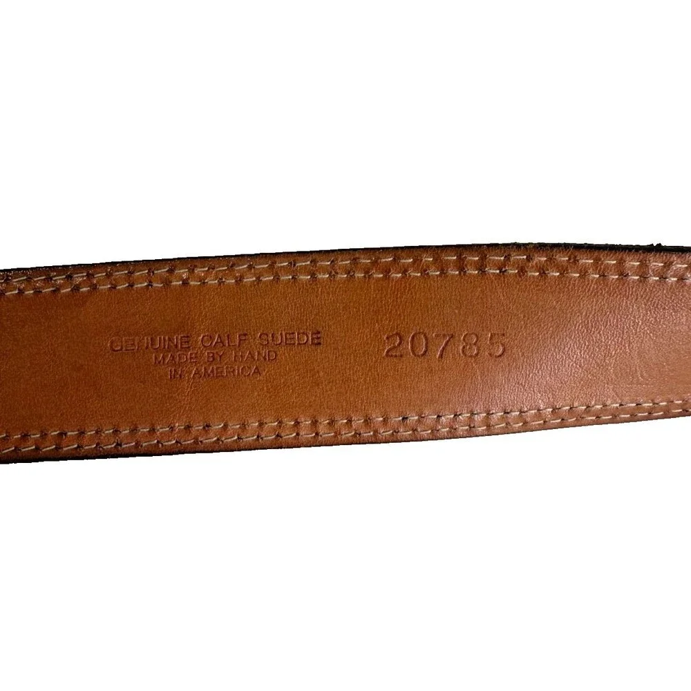 Martin Dingman Hand Crafted USA Blue Calf Suede Belt Countrywear Size 85 34